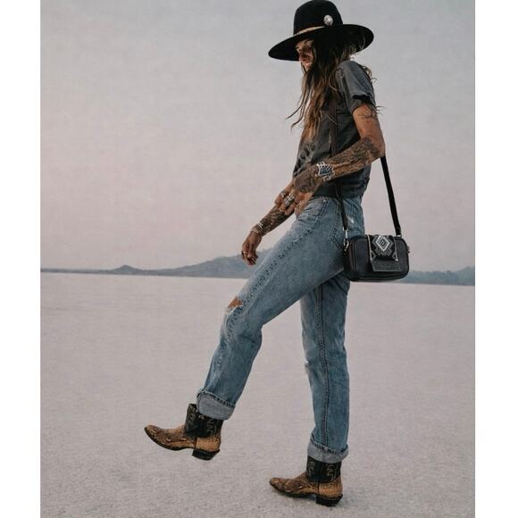 Carlos Falchi Vintage Beaded Leather Crossbody — Santa Fe Dreamscape, RRL Style - Picture 3 of 15